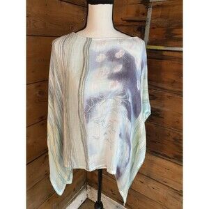 J Jill Linen Poncho One Size Tie Dye